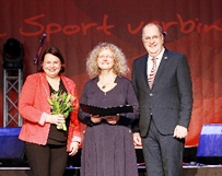 Stefanie Drese - Ministerin für Soziales, Gesundheit und Sport in MV, Sigrid Gierich und Andreas Bluhm – Präsident LSB MV