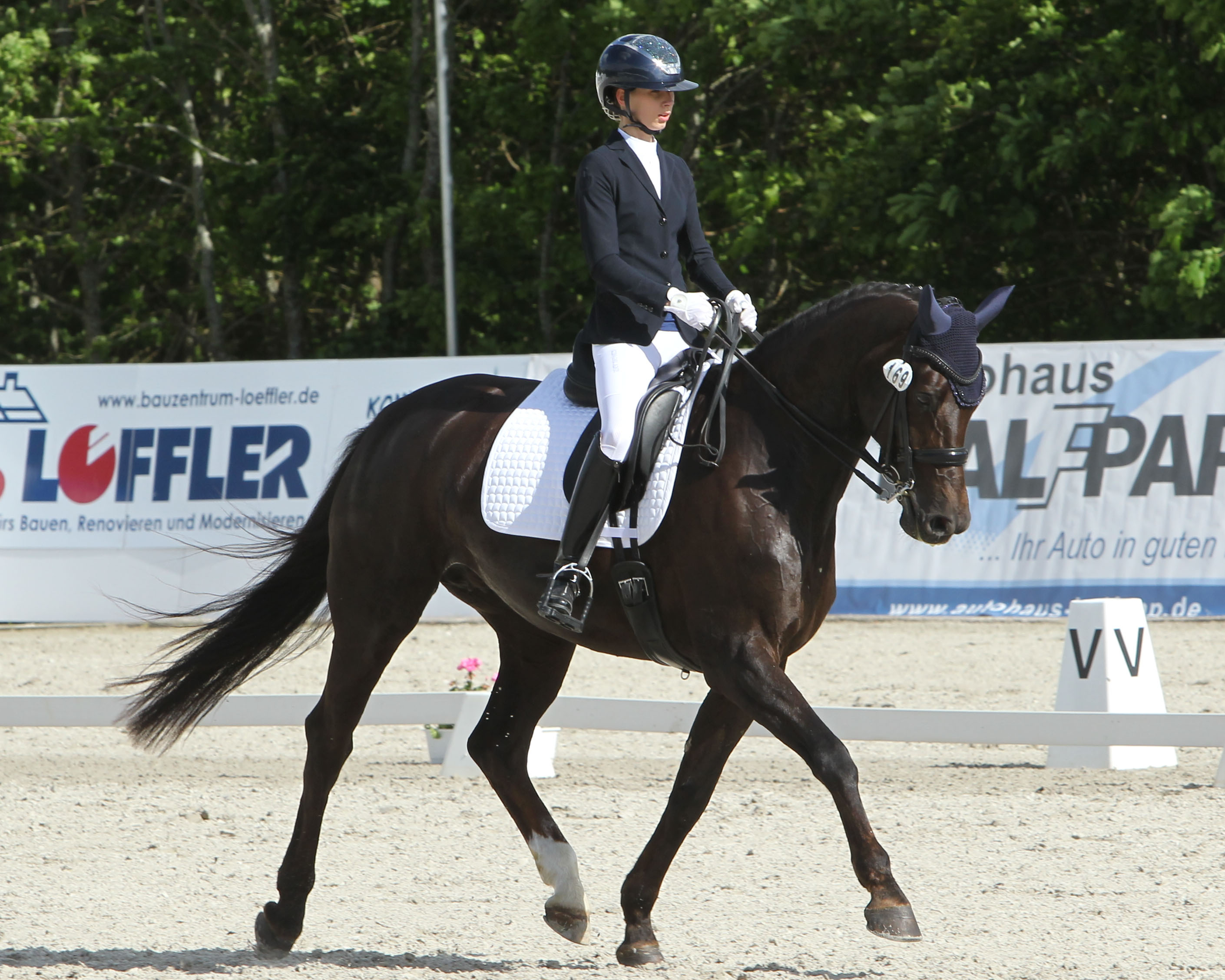 Die Zwei-Sterne M-Dressur (Aufgabe M8) hat Lily Schrenk (Trent) auf der 11-jährigen Stute Quiness D gewonnen. © Archiv Wego